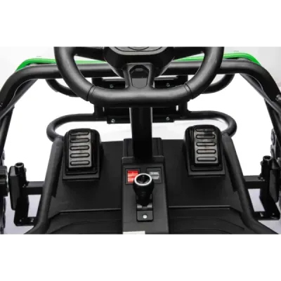 Elektrická Motokára SPORT-KART 24V, zelená, EVA kola, Koženkové sedátko, 2 x 50W Motor, 24V Baterie, Masivní kovová konstrukce