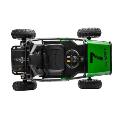 Elektrická Motokára SPORT-KART 24V, zelená, EVA kola, Koženkové sedátko, 2 x 50W Motor, 24V Baterie, Masivní kovová konstrukce