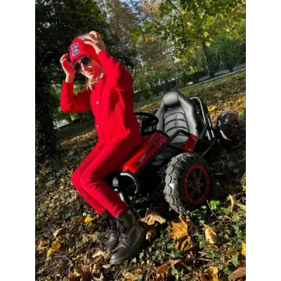Elektrická Motokára SPORT-KART 24V, zelená, EVA kola, Koženkové sedátko, 2 x 50W Motor, 24V Baterie, Masivní kovová konstrukce