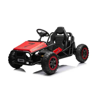 Elektrická Motokára SPORT-KART 24V, červená, EVA kola, Koženkové sedátko, 2 x 50W Motor, 24V Baterie, Masivní kovová konstrukce