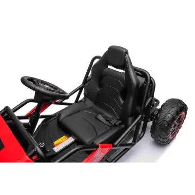 Elektrická Motokára SPORT-KART 24V, červená, EVA kola, Koženkové sedátko, 2 x 50W Motor, 24V Baterie, Masivní kovová konstrukce