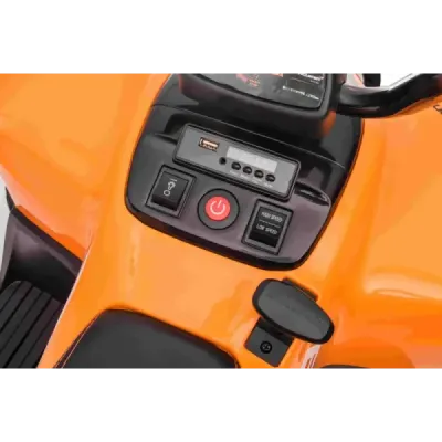 Licencovaná elektrická čtyřkolka McLaren Racing MCL 12V 4X4, černá, měkká EVA kola, DÁLKOVÉ OVLÁDÁNÍ, koženkové sedátko, odpruže