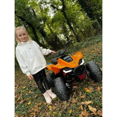 Licencovaná elektrická čtyřkolka McLaren Racing MCL 12V 4X4, černá, měkká EVA kola, DÁLKOVÉ OVLÁDÁNÍ, koženkové sedátko, odpruže