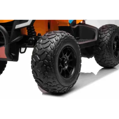 Licencovaná elektrická čtyřkolka McLaren Racing MCL 12V 4X4, šedá, měkká EVA kola, DÁLKOVÉ OVLÁDÁNÍ, koženkové sedátko, odpružen
