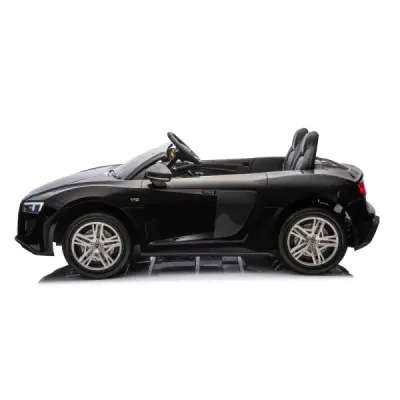 Elektrické autíčko Audi R8 SPYDER Dvoumístné 24V, černé, MP3 Přehrávač s USB/AUX a Bluetoothem, Baterie 24V/14Ah, 2 x 200W Motor