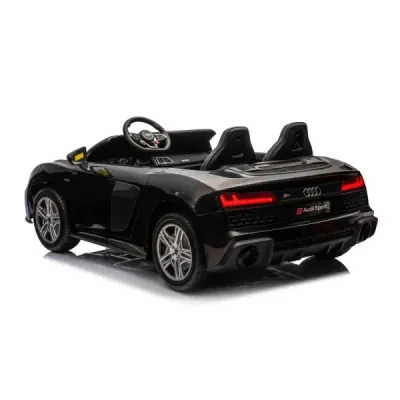 Elektrické autíčko Audi R8 SPYDER Dvoumístné 24V, černé, MP3 Přehrávač s USB/AUX a Bluetoothem, Baterie 24V/14Ah, 2 x 200W Motor