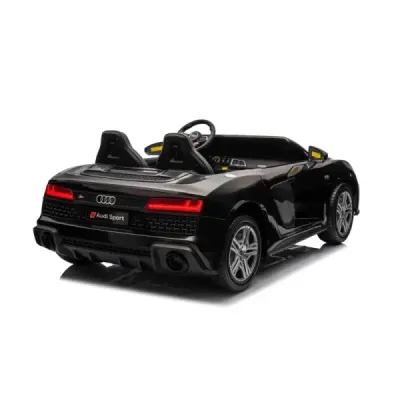 Elektrické autíčko Audi R8 SPYDER Dvoumístné 24V, černé, MP3 Přehrávač s USB/AUX a Bluetoothem, Baterie 24V/14Ah, 2 x 200W Motor