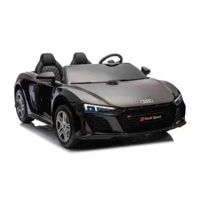 Elektrické autíčko Audi R8 SPYDER Dvoumístné 24V, černé, MP3 Přehrávač s USB/AUX a Bluetoothem, Baterie 24V/14Ah, 2 x 200W Motor