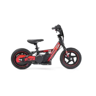 Dětské elektrické odrážedlo RIRIBIKE RTX3 24V (12”), červené, Lithiová baterie, 100W Motor, Kotoučová brzda, Nastavitelné měkké 