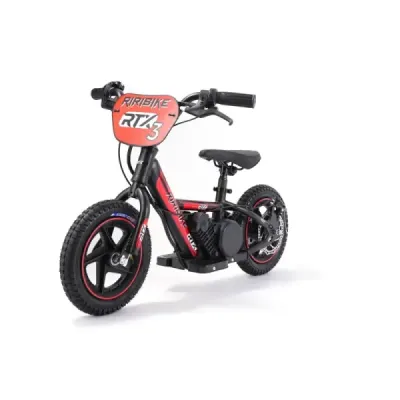 Dětské elektrické odrážedlo RIRIBIKE RTX3 24V (12”), červené, Lithiová baterie, 100W Motor, Kotoučová brzda, Nastavitelné měkké 