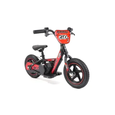 Dětské elektrické odrážedlo RIRIBIKE RTX3 24V (12”), červené, Lithiová baterie, 100W Motor, Kotoučová brzda, Nastavitelné měkké 