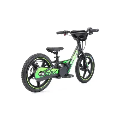 Dětské elektrické odrážedlo RIRIBIKE RTX6 24V (16”), zelené, Lithiová baterie, 250W Motor, Kotoučová brzda, Nastavitelné měkké P