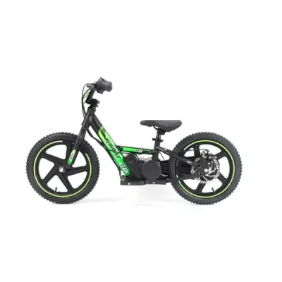 Dětské elektrické odrážedlo RIRIBIKE RTX6 24V (16”), zelené, Lithiová baterie, 250W Motor, Kotoučová brzda, Nastavitelné měkké P