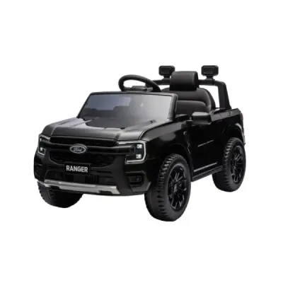 Elektrické autíčko FORD Ranger 12V, černý, Koženkové sedátko, 2,4 GHz dálkové ovládání, Bluetooth/USB Vstup, Odpružení, 12V bate