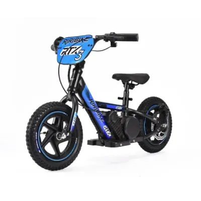 Dětské elektrické odrážedlo RIRIBIKE RTX3 24V (12”), modré, Lithiová baterie, 100W motor, Kotoučová brzda, Nastavitelné měkké PU