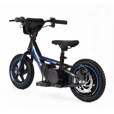 Dětské elektrické odrážedlo RIRIBIKE RTX3 24V (12”), modré, Lithiová baterie, 100W motor, Kotoučová brzda, Nastavitelné měkké PU