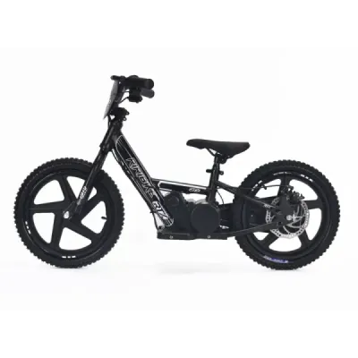 Dětské elektrické odrážedlo RIRIBIKE RTX6 24V (16”), černé, Lithiová baterie, 250W Motor, Kotoučová brzda, Nastavitelné měkké PU