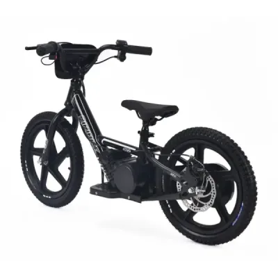 Dětské elektrické odrážedlo RIRIBIKE RTX6 24V (16”), černé, Lithiová baterie, 250W Motor, Kotoučová brzda, Nastavitelné měkké PU