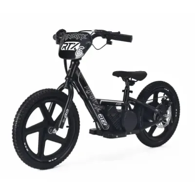 Dětské elektrické odrážedlo RIRIBIKE RTX6 24V (16”), černé, Lithiová baterie, 250W Motor, Kotoučová brzda, Nastavitelné měkké PU