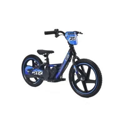 Dětské elektrické odrážedlo RIRIBIKE RTX6 24V (16”), modré, Lithiová baterie, 250W Motor, Kotoučová brzda, Nastavitelné měkké PU
