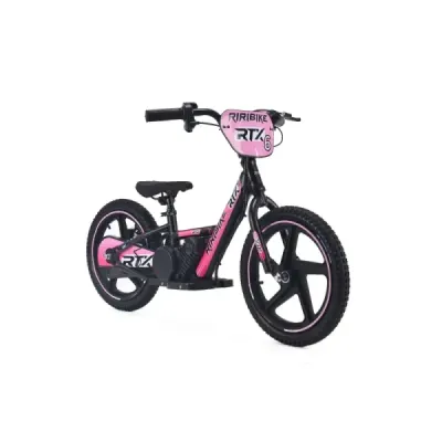 Dětské elektrické odrážedlo RIRIBIKE RTX6 24V (16”), růžové, Lithiová baterie, 250W Motor, Kotoučová brzda, Nastavitelné měkké P