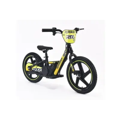 Dětské elektrické odrážedlo RIRIBIKE RTX6 24V (16”), žluté, Lithiová baterie, 250W Motor, Kotoučová brzda, Nastavitelné měkké PU