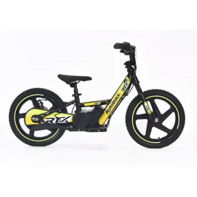Dětské elektrické odrážedlo RIRIBIKE RTX6 24V (16”), žluté, Lithiová baterie, 250W Motor, Kotoučová brzda, Nastavitelné měkké PU