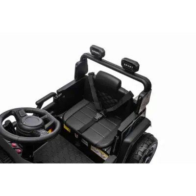 Elektrické autíčko OFFROAD NEW s pohonem zadních kol, černé, Lithiová baterie, Vysoký podvozek, široké sedátko, Odpružené náprav