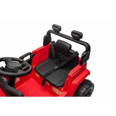 Elektrické autíčko OFFROAD NEW s pohonem zadních kol, červené, Lithiová baterie, Vysoký podvozek, široké sedátko, Odpružené nápr