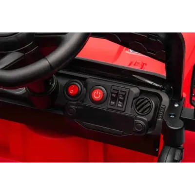 Elektrické autíčko OFFROAD NEW s pohonem zadních kol, červené, Lithiová baterie, Vysoký podvozek, široké sedátko, Odpružené nápr