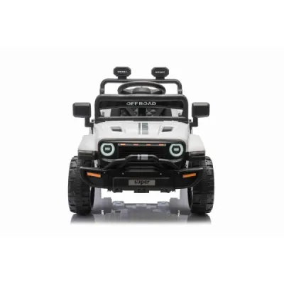 Elektrické autíčko OFFROAD NEW s pohonem zadních kol, bílé, Lithiová baterie, Vysoký podvozek, široké sedátko, Odpružené nápravy