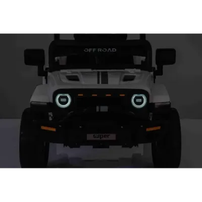 Elektrické autíčko OFFROAD NEW s pohonem zadních kol, bílé, Lithiová baterie, Vysoký podvozek, široké sedátko, Odpružené nápravy