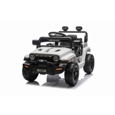 Elektrické autíčko OFFROAD NEW s pohonem zadních kol, bílé, Lithiová baterie, Vysoký podvozek, široké sedátko, Odpružené nápravy