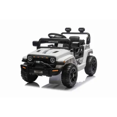 Elektrické autíčko OFFROAD NEW s pohonem zadních kol, bílé, Lithiová baterie, Vysoký podvozek, široké sedátko, Odpružené nápravy