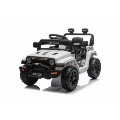 Elektrické autíčko OFFROAD NEW s pohonem zadních kol, bílé, Lithiová baterie, Vysoký podvozek, široké sedátko, Odpružené nápravy
