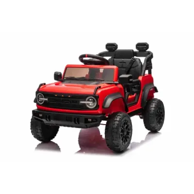 Elektrické autíčko Ford Bronco s pohonem zadních kol s licencí (Jednomístné), červené, Lithiová baterie, Vysoký podvozek, široké