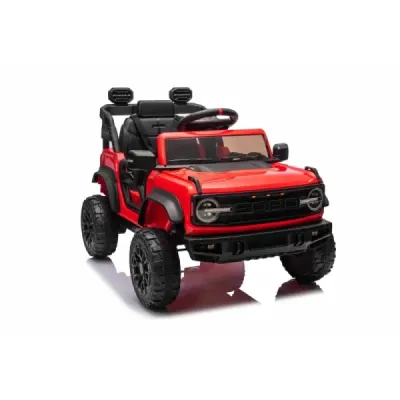 Elektrické autíčko Ford Bronco s pohonem zadních kol s licencí (Jednomístné), červené, Lithiová baterie, Vysoký podvozek, široké
