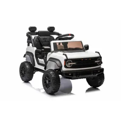 Elektrické autíčko Ford Bronco s pohonem zadních kol s licencí (Jednomístné), bílé, Lithiová baterie, Vysoký podvozek, široké se