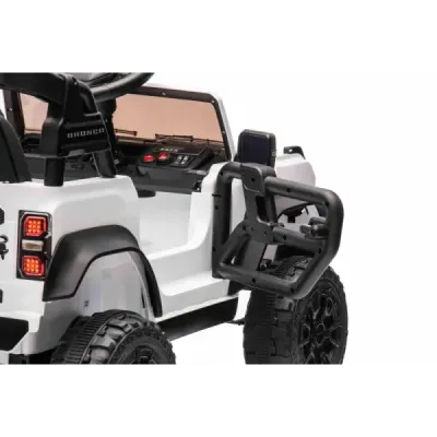 Elektrické autíčko Ford Bronco s pohonem zadních kol s licencí (Jednomístné), bílé, Lithiová baterie, Vysoký podvozek, široké se