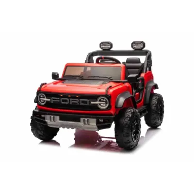 Elektrické autíčko Ford Bronco XL s pohonem zadních kol, licencované (Dvoumístné), červené, Lithiová baterie, Vysoký podvozek, D