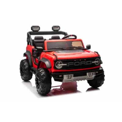 Elektrické autíčko Ford Bronco XL s pohonem zadních kol, licencované (Dvoumístné), červené, Lithiová baterie, Vysoký podvozek, D