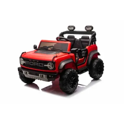 Elektrické autíčko Ford Bronco XL s pohonem zadních kol, licencované (Dvoumístné), červené, Lithiová baterie, Vysoký podvozek, D