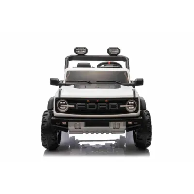 Elektrické autíčko Ford Bronco XL s pohonem zadních kol, licencované (Dvoumístné), bílé, Lithiová baterie, Vysoký podvozek, Dvě 