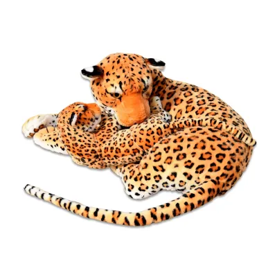 Plyšová leopardice s mládětem, délka 140/65cm Plyšová leopardice s mládětem, délka 140/65cm