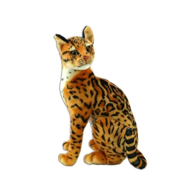 Plyšová sedící kočka Micka ocelot, výška 45cm