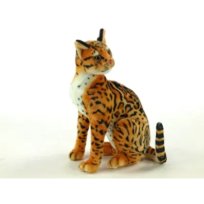 Plyšová sedící kočka Micka ocelot, výška 45cm