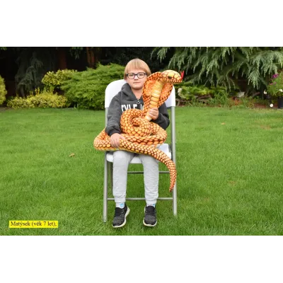 Plyšový had kobra zlatá, délka 280 cm Plyšový had kobra zlatá, délka 280 cm