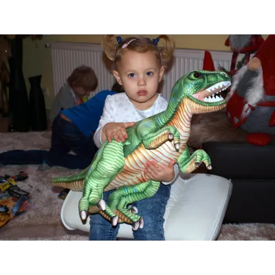 Plyšový stojící dinosaurus Tyranosaurus Rex, výška 48 cm, délka 70 cm, střední Plyšový stojící dinosaurus Tyranosaurus Rex, výška 48 cm, délka 70 cm, střední
