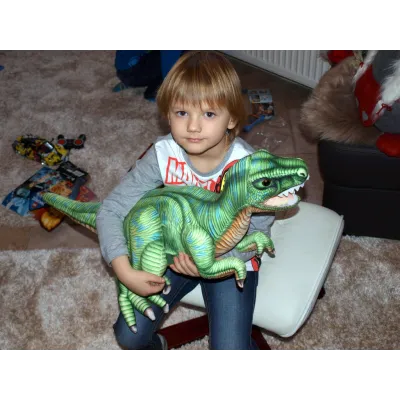 Plyšový stojící dinosaurus Tyranosaurus Rex, výška 48 cm, délka 70 cm, střední Plyšový stojící dinosaurus Tyranosaurus Rex, výška 48 cm, délka 70 cm, střední