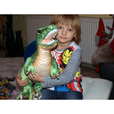 Plyšový stojící dinosaurus Tyranosaurus Rex, výška 48 cm, délka 70 cm, střední Plyšový stojící dinosaurus Tyranosaurus Rex, výška 48 cm, délka 70 cm, střední
